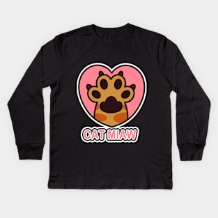 Cat paw, paw print, cute paw Kids Long Sleeve T-Shirt